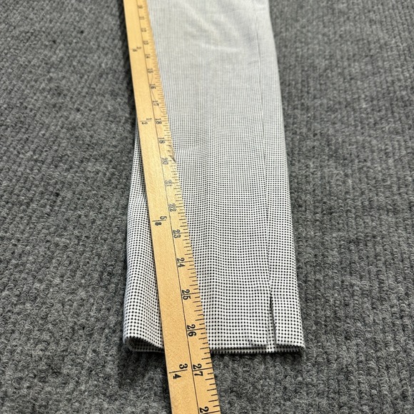 Banana Republic Sloan Womens Pants Size 0 White Black Grid Dot Textured Low Rise - Picture 4 of 11